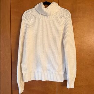 White Knit Turtleneck Sweater